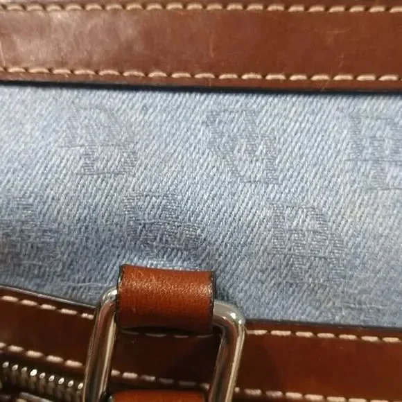Dooney & Bourke Blue and Brown Satchel - Picture 13 of 13